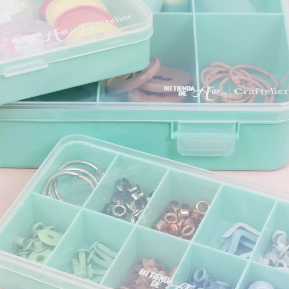 Caja con 17 Compartimentos Rosa Craftelier