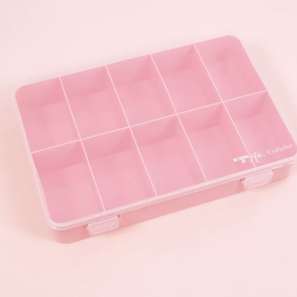 Caja con 10 Compartimentos Rosa Craftelier