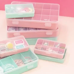 Caja con 17 Compartimentos Turquesa Craftelier