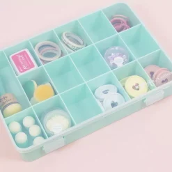 Caja con 17 Compartimentos Turquesa Craftelier