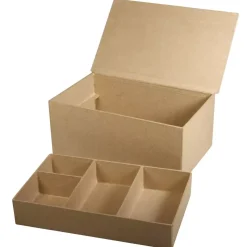 Caja con compartimento interior de papel maché Rayher
