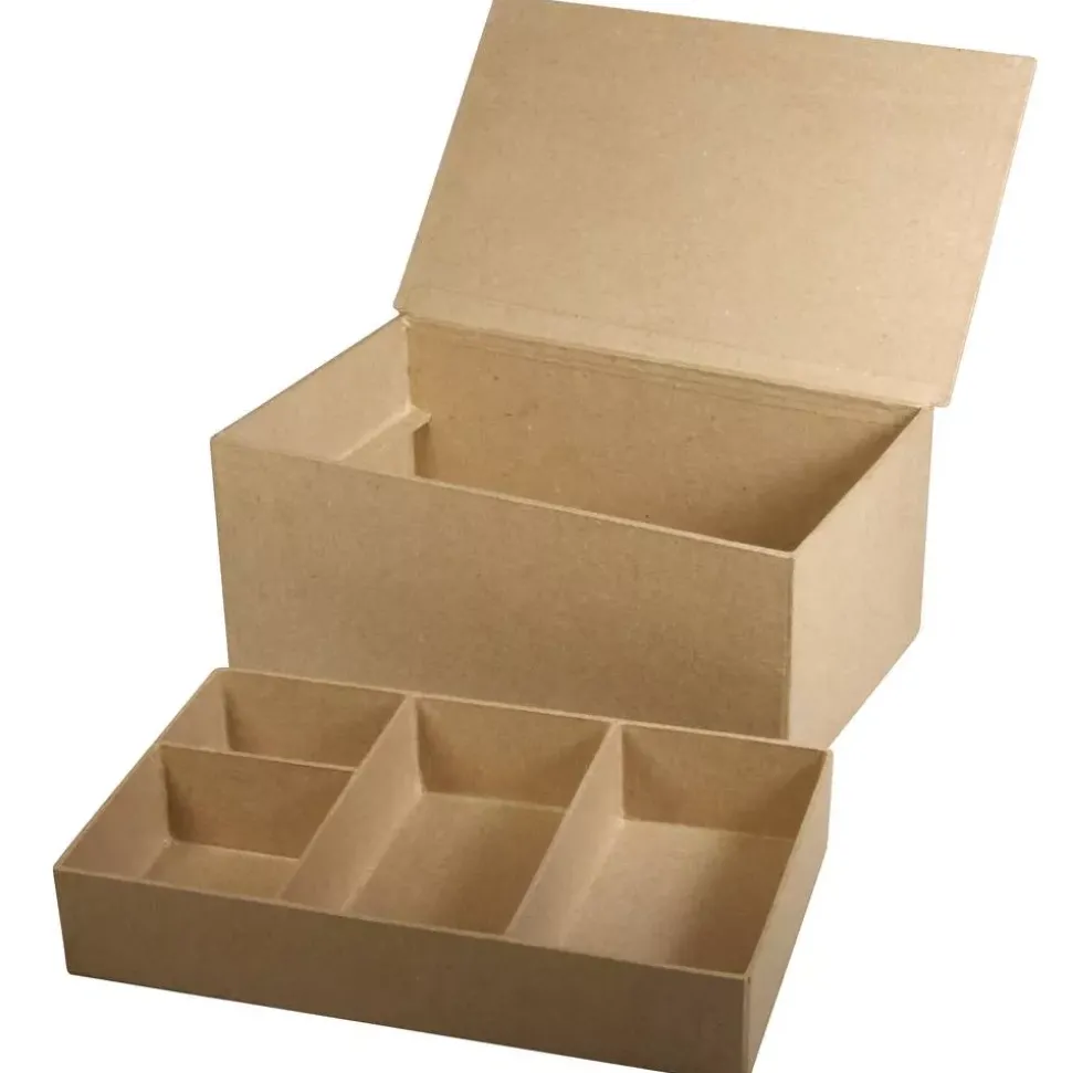 Caja con compartimento interior de papel maché Rayher