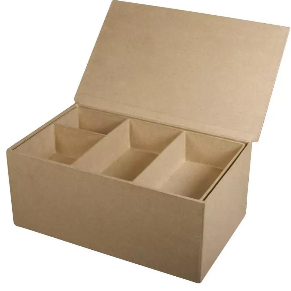 Caja con compartimento interior de papel maché Rayher