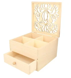 Caja costurero de madera con tapa calada Secret Garden