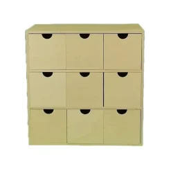 Caja cuadrada con nueve cajones