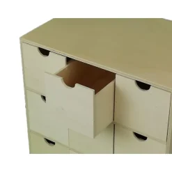 Caja cuadrada con nueve cajones