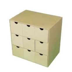 Caja cuadrada con nueve cajones