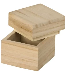 Caja Cuadrada de Madera Artemio 5x5cm