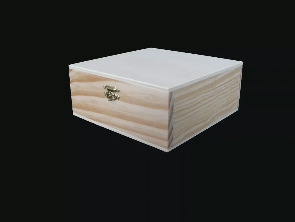 Caja cuadrada de madera pequeña