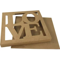 Caja cuadrada Love de papel maché Rayher