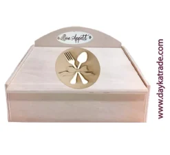 Caja cubiertos de madera