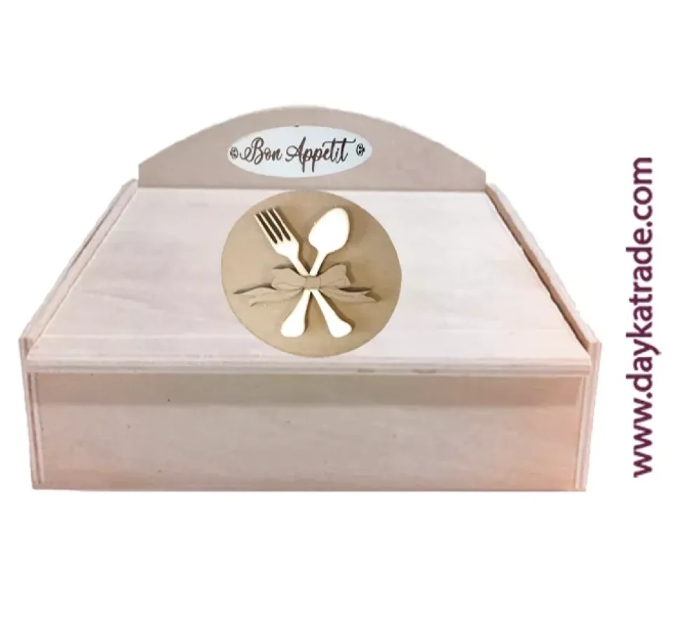 Caja cubiertos de madera