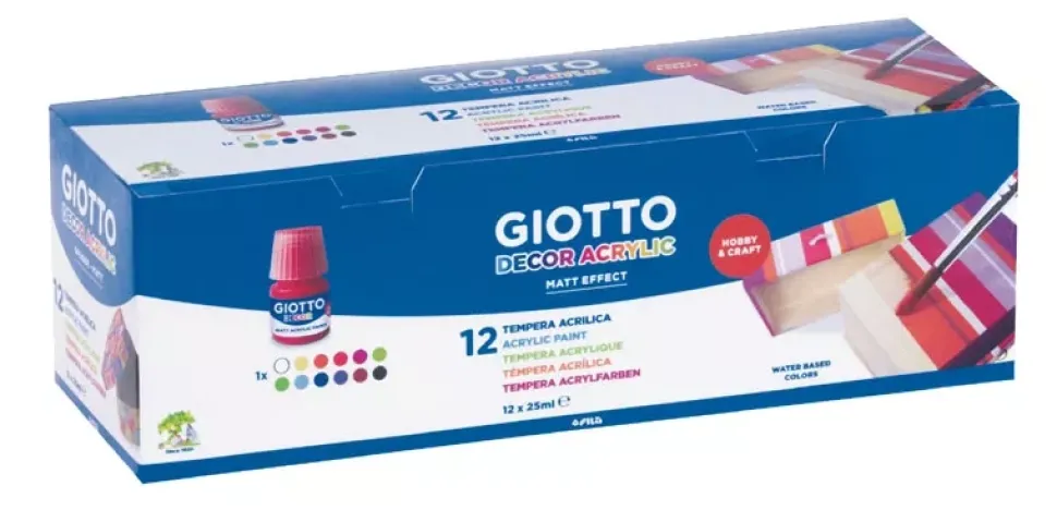 Caja de 12 Témperas Decor Acrylic Giotto 25ml