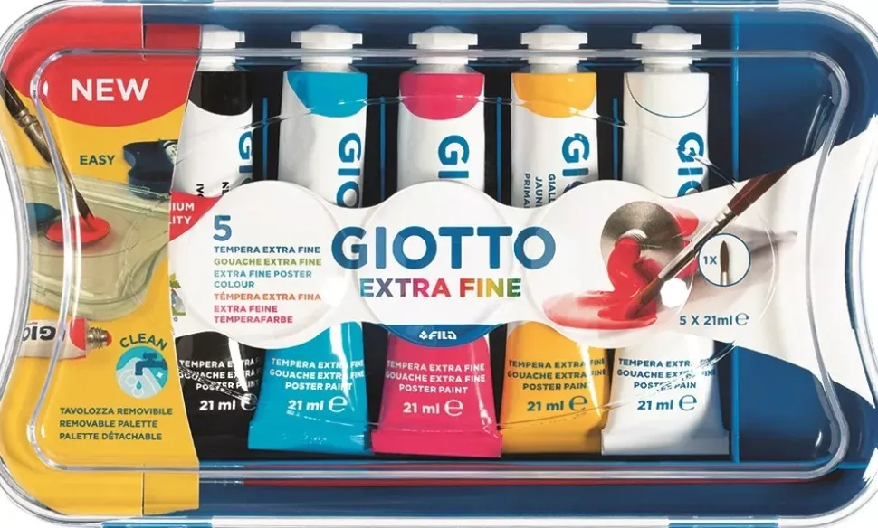 Caja de 5 Tubos Témpera Acrílica Giotto