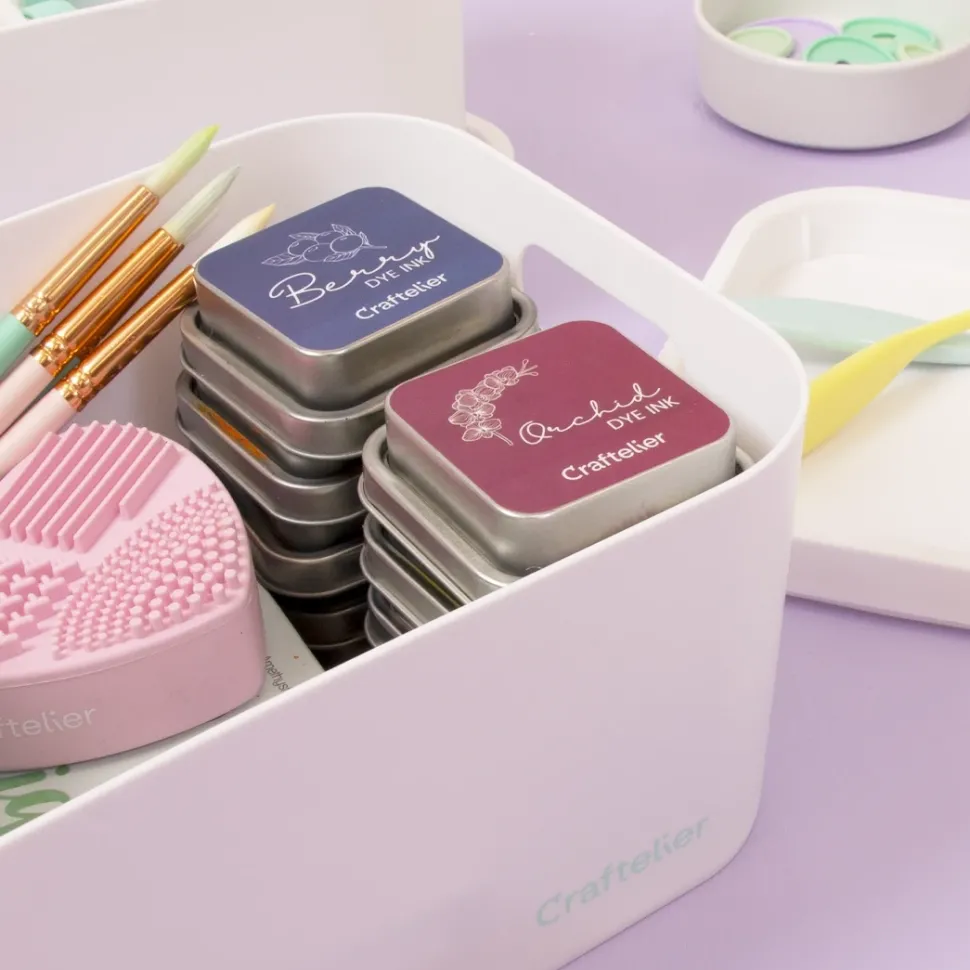 Caja de almacenamiento apilable con tapa Craftelier