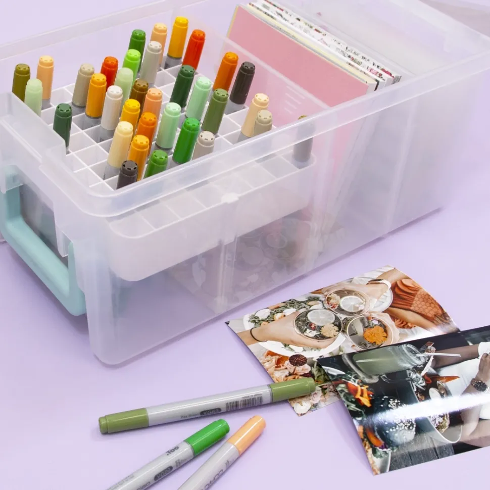 Caja de almacenamiento para tarjetas y rotuladores Craftelier