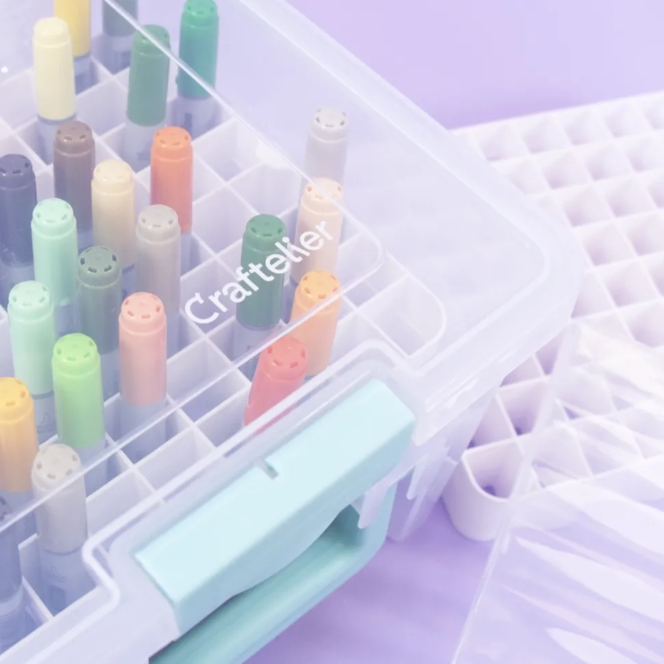 Caja de almacenamiento para tarjetas y rotuladores Craftelier