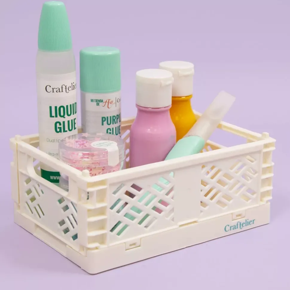 Caja de almacenamiento plegable Pequeña Blanca Craftelier