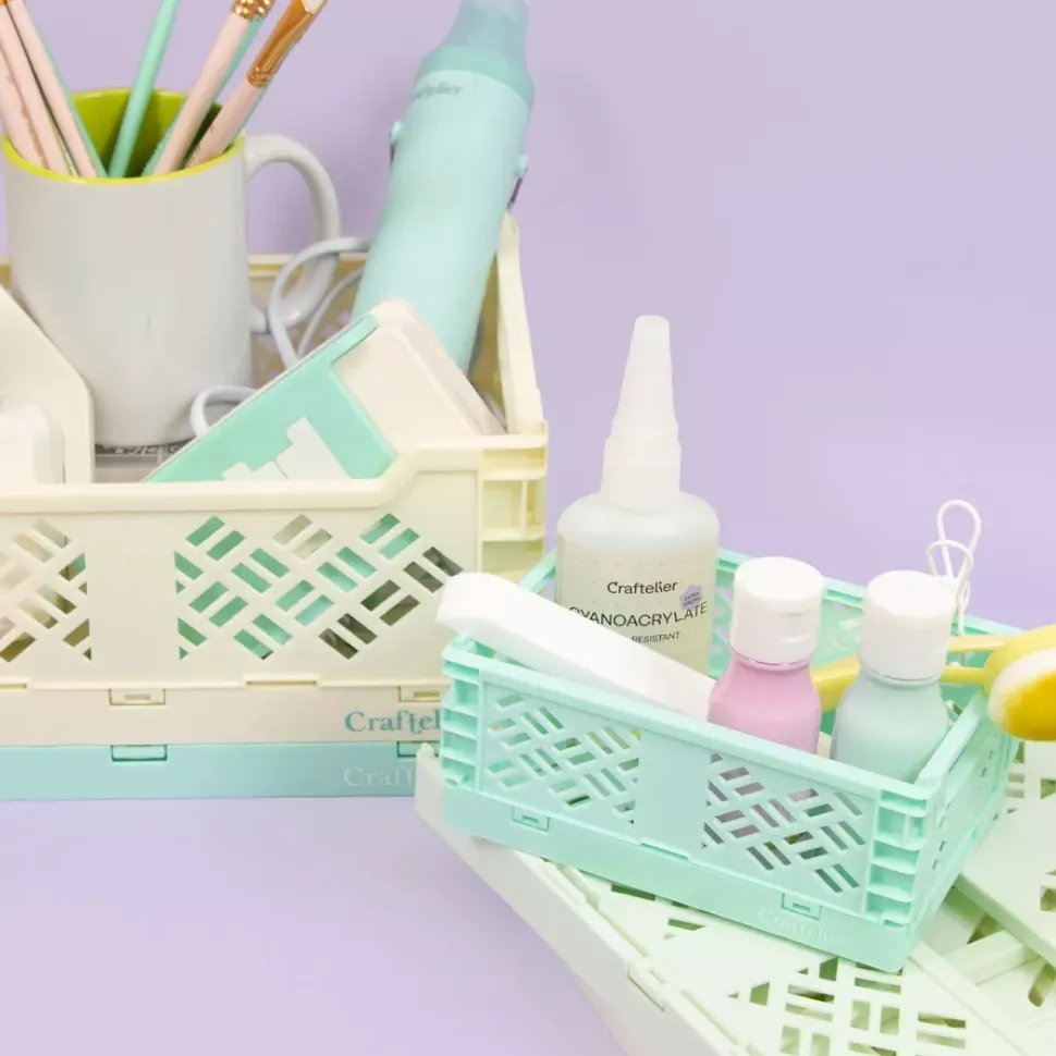 Caja de almacenamiento plegable Grande Amarilla Craftelier