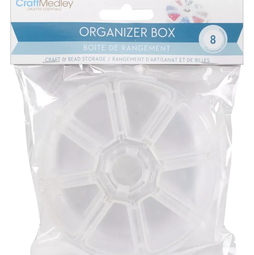 Caja de almacenamiento redonda con 8 compartimentos