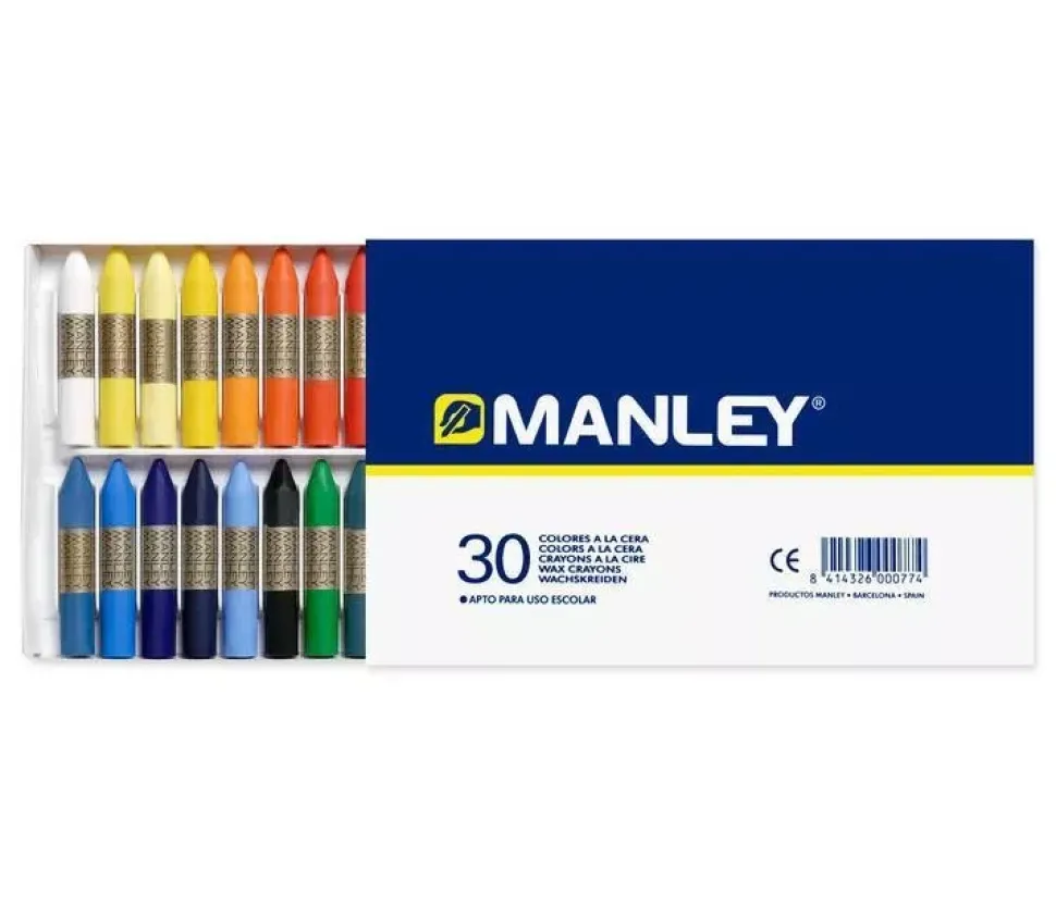 Caja de cartón de 30 ceras Manley