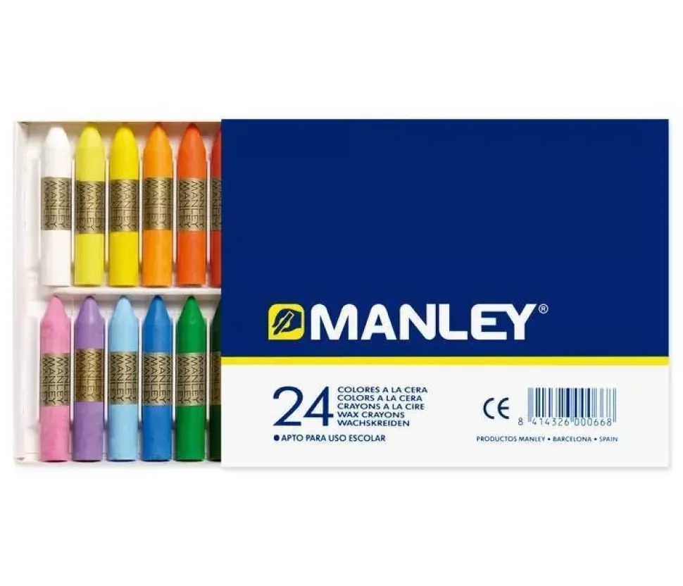 Caja de cartón de 24 ceras Manley