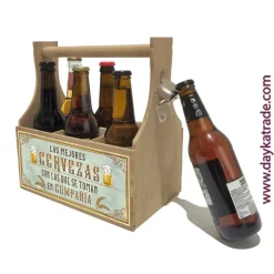 Caja de Cervezas de Madera con Abrebotellas + Tela Prediseñada Dayka