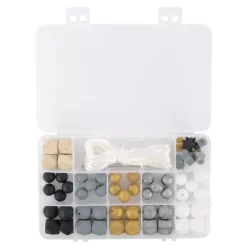 Caja de Cuentas de Silicona Negro Rayher