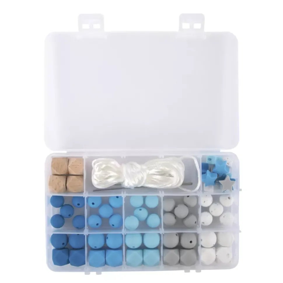 Caja de Cuentas de Silicona Azules Rayher