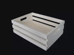 Caja de frutas rectangular con asas