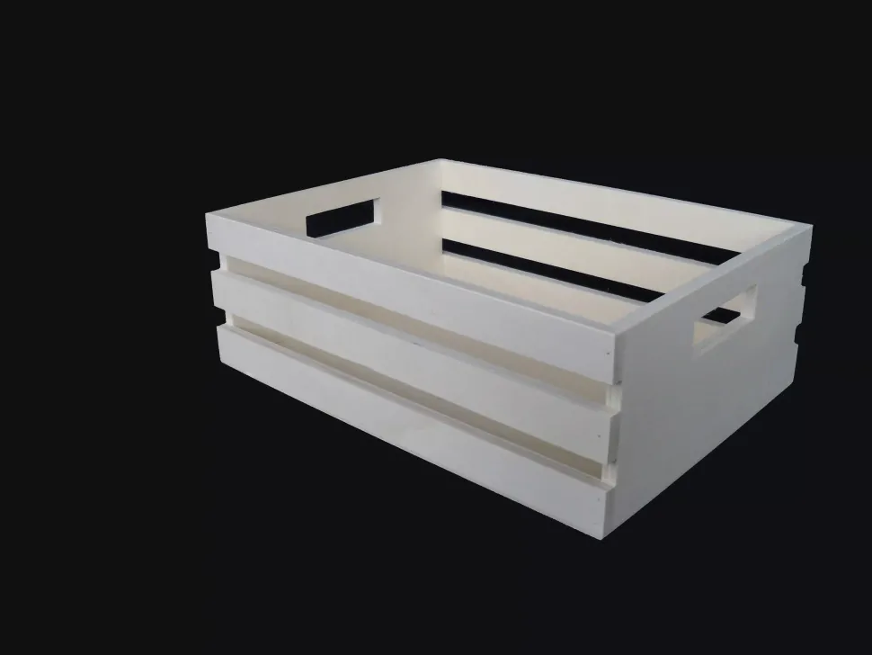 Caja de frutas rectangular con asas