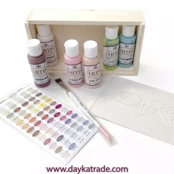 Caja de Madera 6 Acrílicos Artis Pastel Dayka 60ml