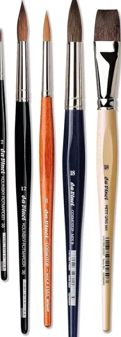 Caja de madera 5 pinceles y accesorios 5240 Deluxe da Vinci