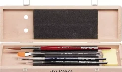 Caja de madera 4 pinceles y accesorios 5260 da Vinci