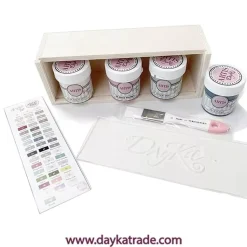 Caja de Madera 4 Pinturas Chalk Paint Dayka 100ml