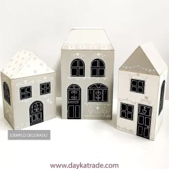 Caja de Madera Casita Pequeña Dayka 28x12cm