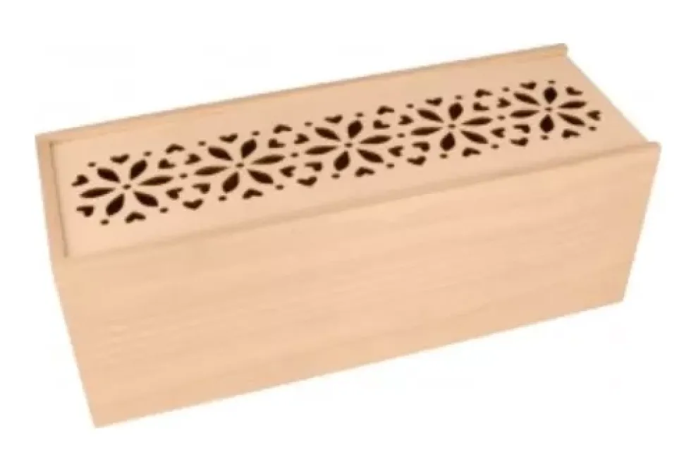 Caja de Madera con Tapa de Flores Artemio