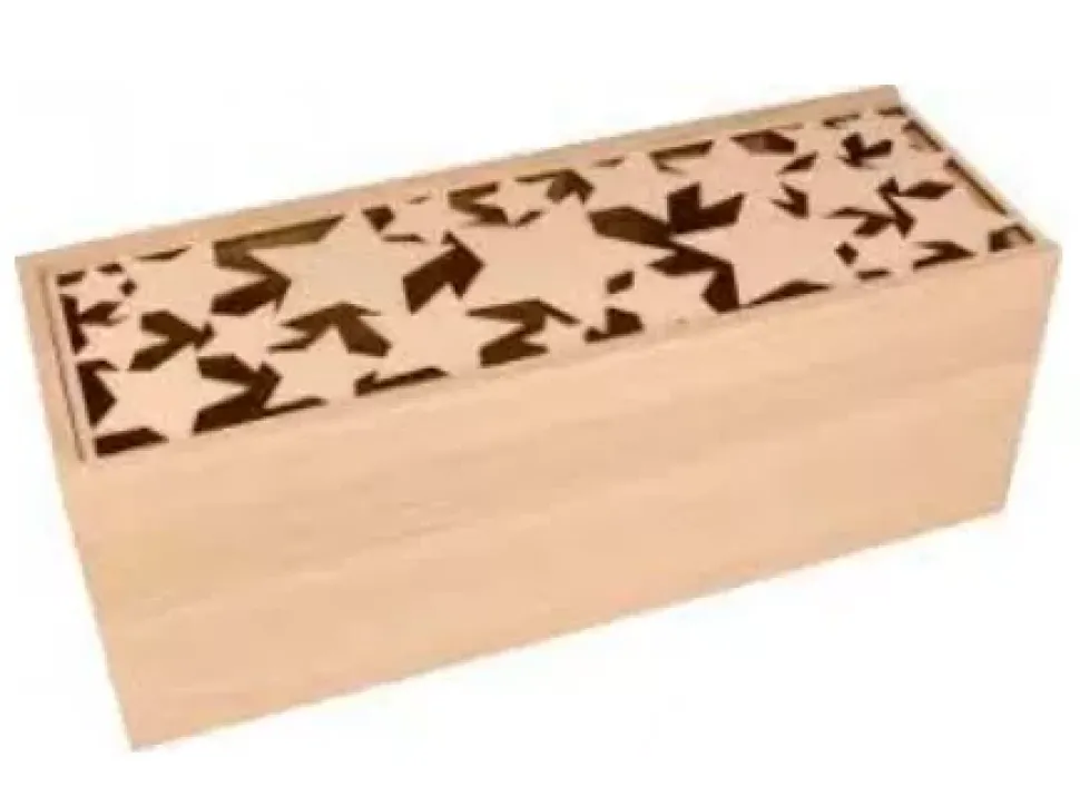 Caja de Madera con Tapa de Estrellas Artemio