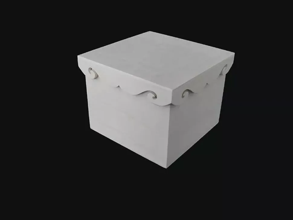 Caja de madera con tapa decorada