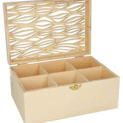 Caja de madera para té Ondas Boho Artemio