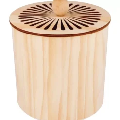 Caja de madera redonda grande Boho Artemio