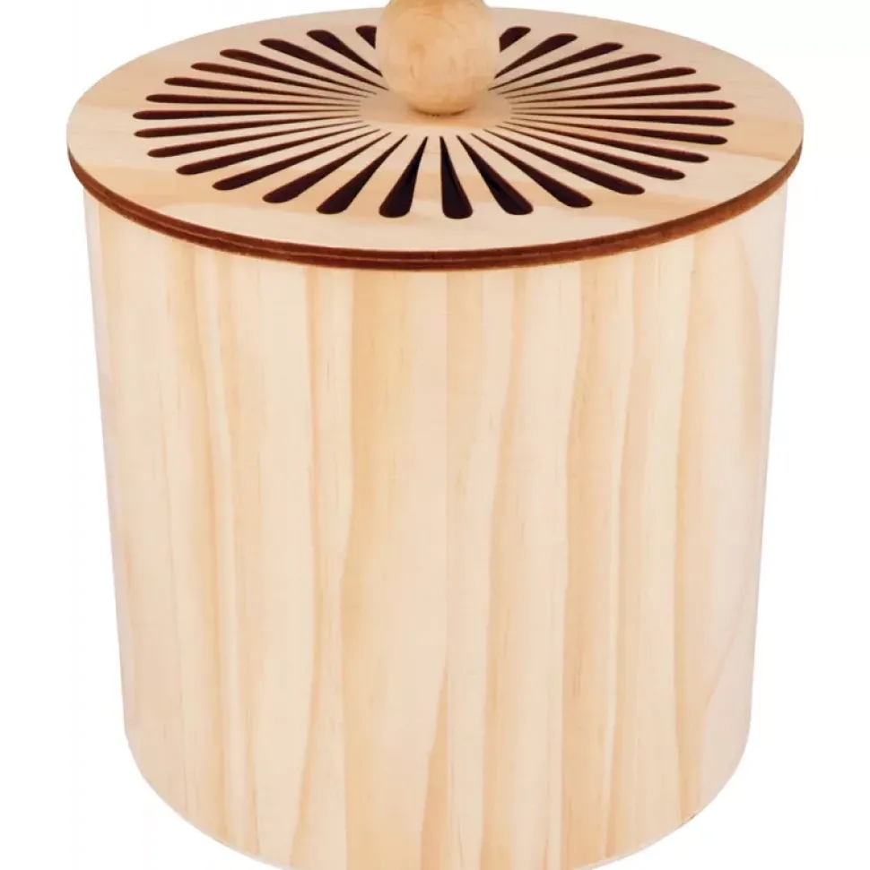 Caja de madera redonda grande Boho Artemio