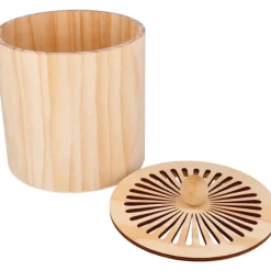 Caja de madera redonda grande Boho Artemio