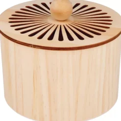 Caja de madera redonda pequeña Boho Artemio