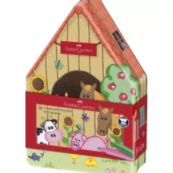 Caja de Metal 18 Rotuladores Granja Connector Faber-Castell