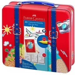 Caja de Metal 30 Rotuladores Maleta Connector Faber-Castell