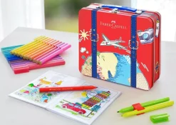 Caja de Metal 30 Rotuladores Maleta Connector Faber-Castell