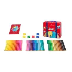Caja de Metal 30 Rotuladores Maleta Connector Faber-Castell