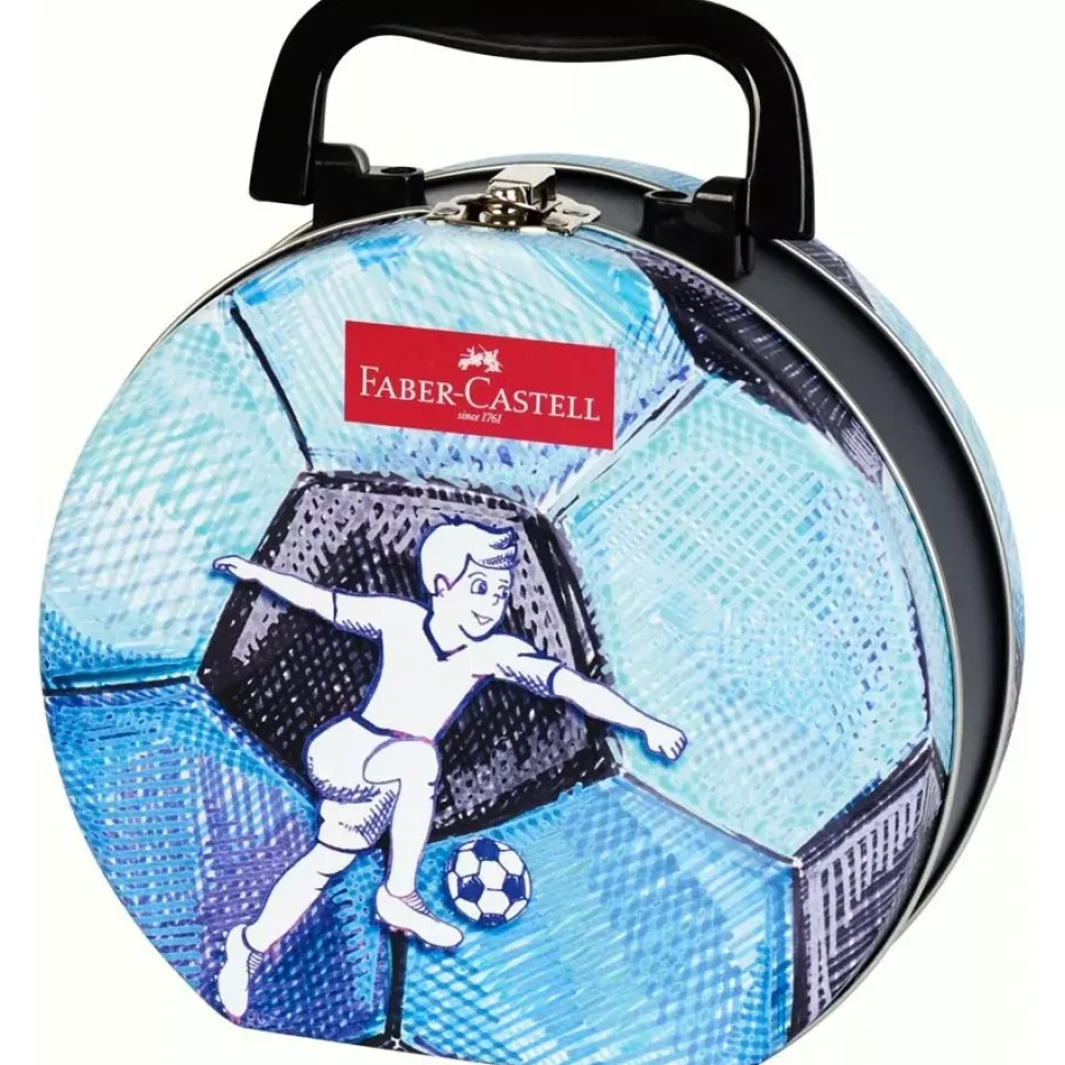 Caja de Metal 30 Rotuladores Maletín Fútbol Connector Faber-Castell