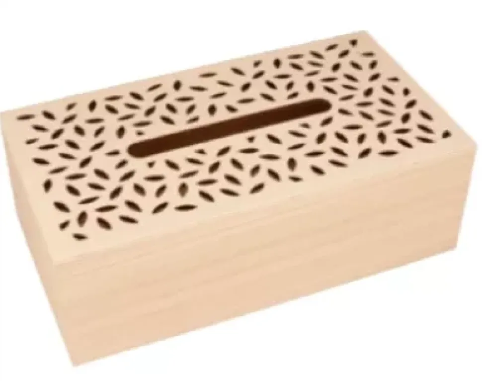 Caja de Pañuelos de Madera Plumas Artemio